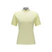 FX 골지소매 라글란 패턴 하이넥 티셔츠_52KA2356, 옐로우