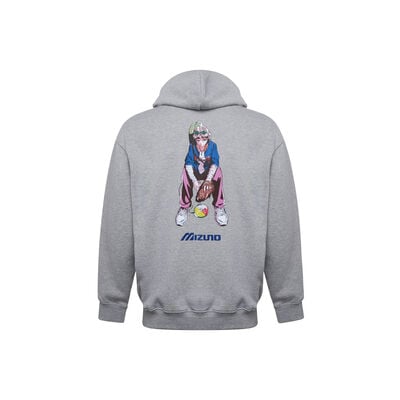 GRAPHIC HOOD PULLOVER_32YC5A63, 그레이 멜란지