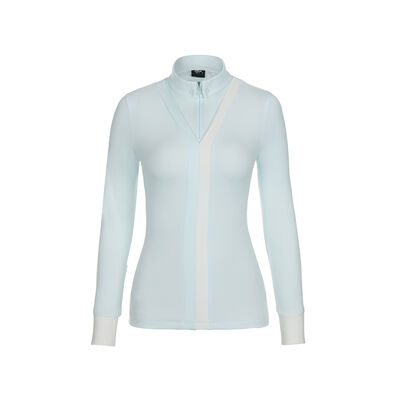 FX 여성 겨울 배색 티셔츠_52KA1852, 페일블루