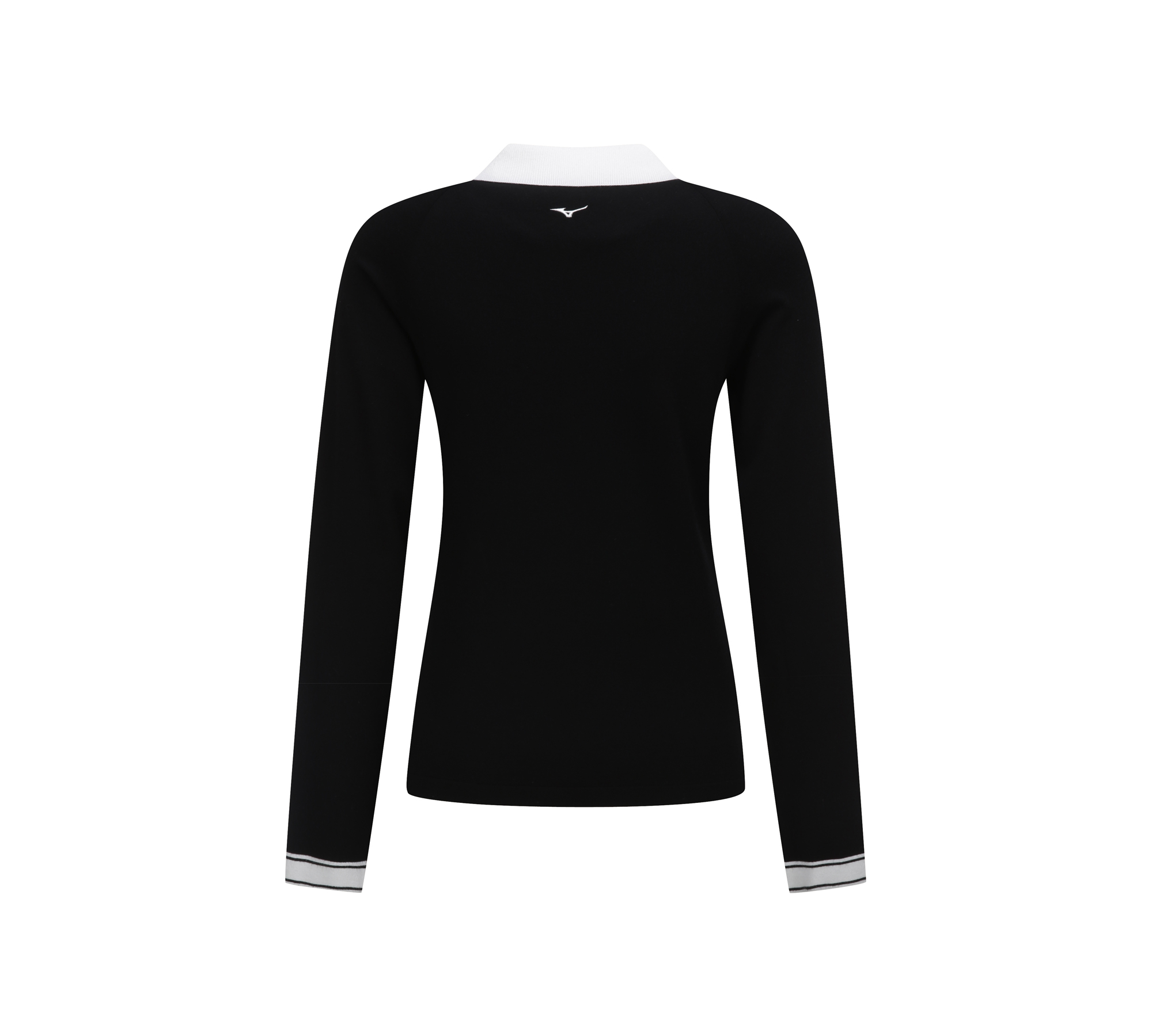 여성 카라변형 배색 스웨터_52KC3204, 블랙